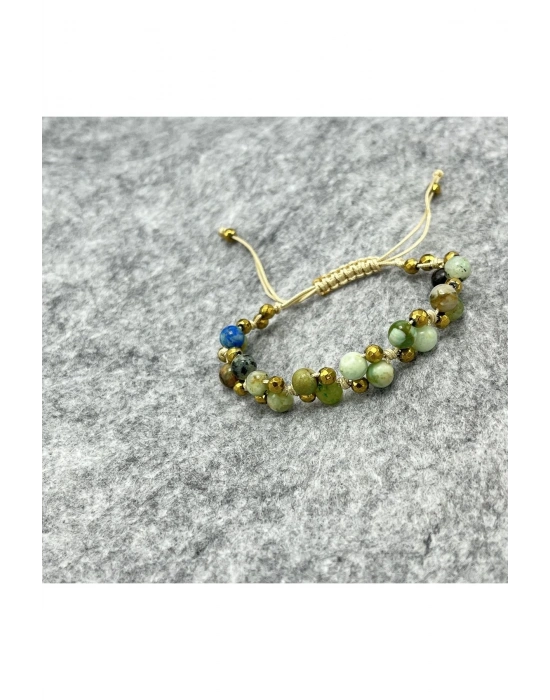 Sertifikalı 6mm Ipli Krizokol Ayarlanabilir Ölçü Doğal Taş Bileklik