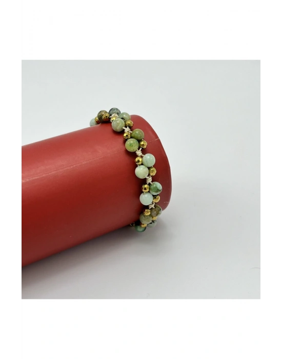 Sertifikalı 6mm Ipli Krizokol Ayarlanabilir Ölçü Doğal Taş Bileklik