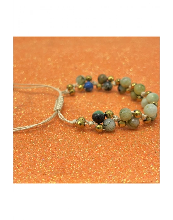 Sertifikalı 6mm Ipli Krizokol Ayarlanabilir Ölçü Doğal Taş Bileklik