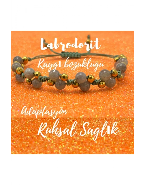 Sertifikalı 6mm Ipli Labrodorit Ayarlanabilir Ölçü Doğal Taş Bileklik