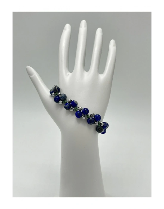 Sertifikalı 6mm Ipli Lapis Lazuli Ayarlanabilir Ölçü Doğal Taş Bileklik