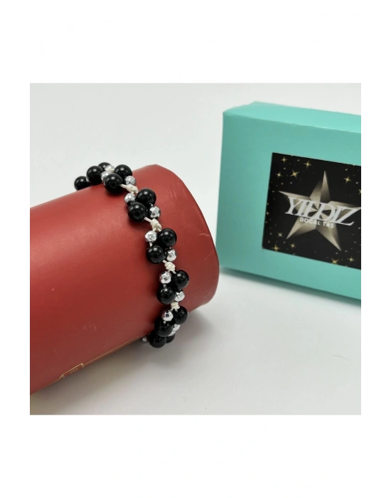 Sertifikalı 6mm Ipli Oniks Ayarlanabilir Ölçü Doğal Taş Bileklik