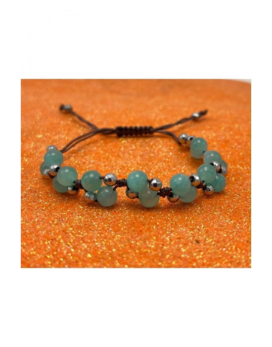 Sertifikalı 6mm Ipli Premium Kalite Amazonit Ayarlanabilir Ölçü Doğal Taş Bileklik