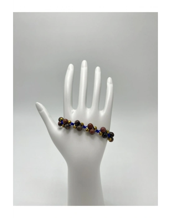 Sertifikalı 6mm Ipli Rodanit Ayarlanabilir Ölçü Doğal Taş Bileklik