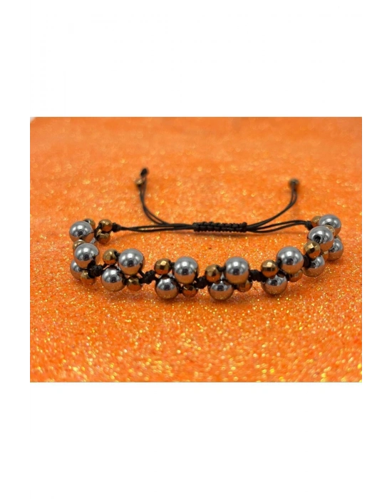 Sertifikalı 6mm Ipli Terahertz Ayarlanabilir Ölçü Doğal Taş Bileklik