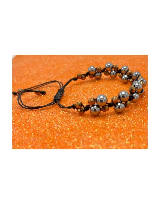 Sertifikalı 6mm Ipli Terahertz Ayarlanabilir Ölçü Doğal Taş Bileklik