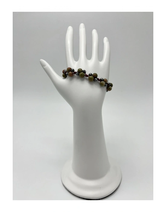 Sertifikalı 6mm Ipli Unakit Ayarlanabilir Ölçü Doğal Taş Bileklik