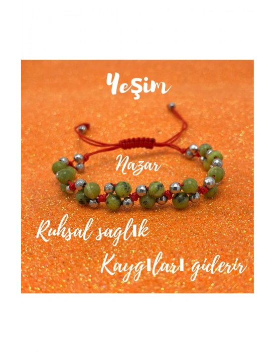 Sertifikalı 6mm Ipli Yeşim Ayarlanabilir Ölçü Doğal Taş Bileklik