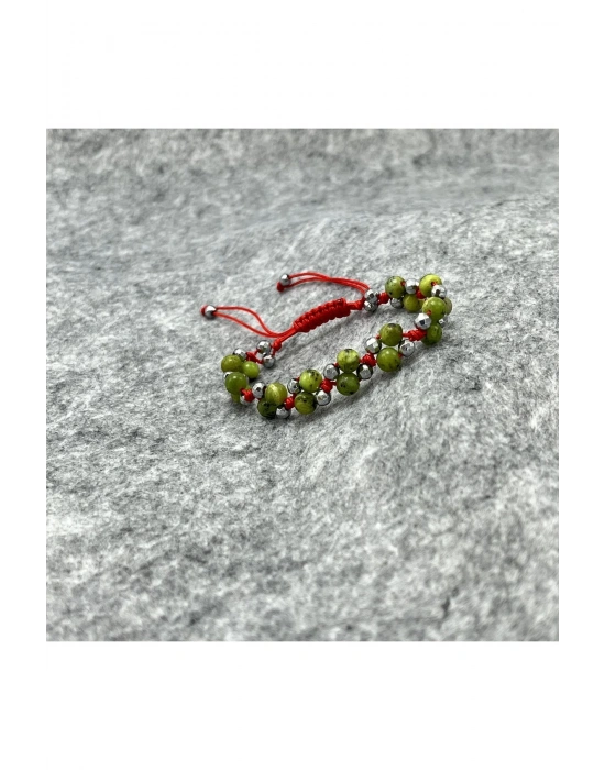 Sertifikalı 6mm Ipli Yeşim Ayarlanabilir Ölçü Doğal Taş Bileklik