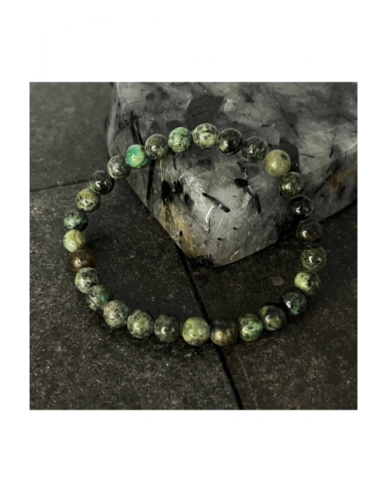 SERTİFİKALI Afrika Turkuaz 6mm Doğal Taş Bileklik