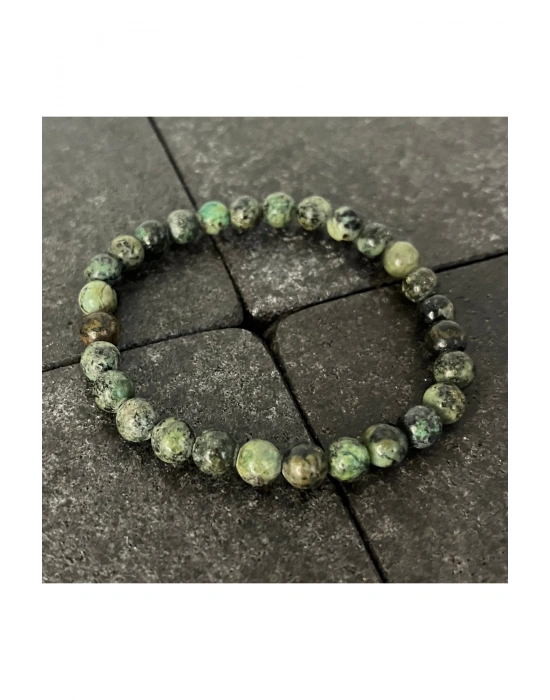 SERTİFİKALI Afrika Turkuaz 6mm Doğal Taş Bileklik