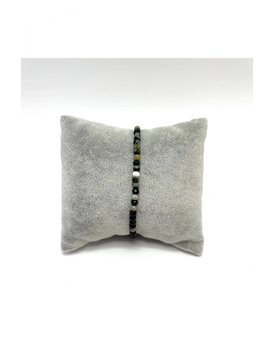 SERTİFİKALI Afrika Turkuaz (Firuze) 4mm 925 Ayar Gümüş Doğal Taş Bileklik Uzatma Zincirli