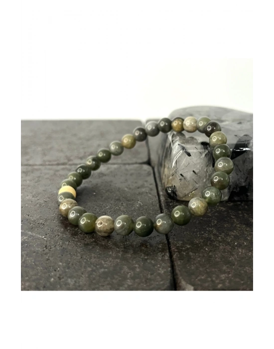 SERTİFİKALI Afrika Yeşim 6mm Doğal Taş Bileklik