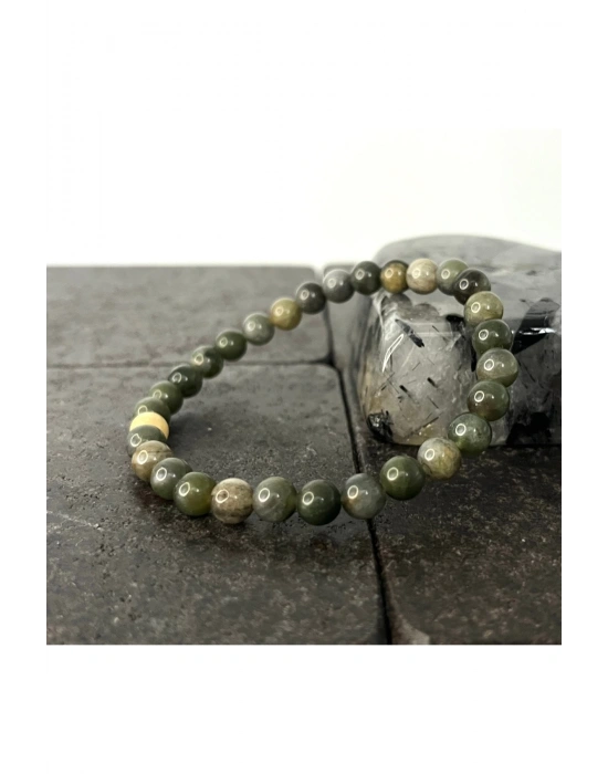 SERTİFİKALI Afrika Yeşim 6mm Doğal Taş Bileklik