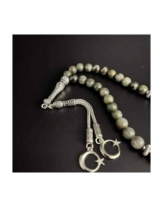 Sertifikalı Afrika Yeşim 8mm 33lük Doğal Taş Tesbih