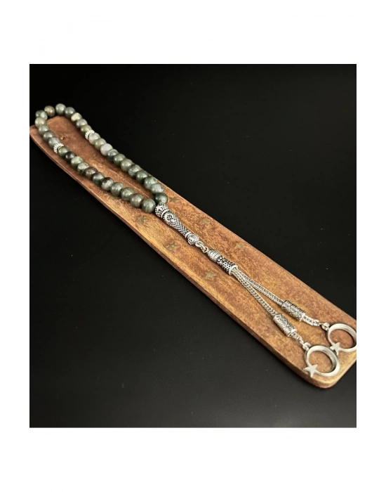 Sertifikalı Afrika Yeşim 8mm 33lük Doğal Taş Tesbih