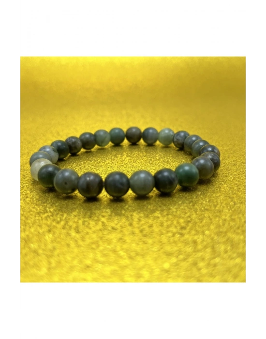Sertifikalı Afrika Yeşim 8mm Elastik Misinalı Doğal Taş Bileklik
