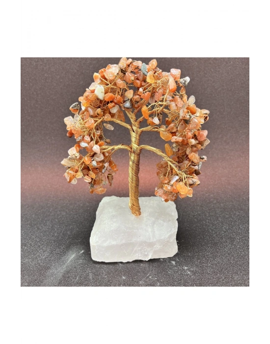 Sertifikalı Akik - Pembe Kuvars Doğal Taş Ağaç