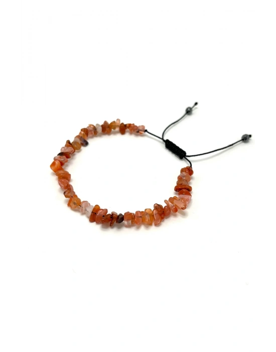 SERTİFİKALI Akik Saçaklı Model Doğal Taş Makrome Bileklik Ayarlanabilir Ölçü