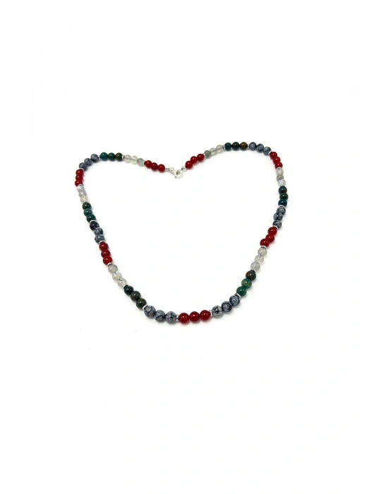 SERTİFİKALI Akrep Burcu 6mm 925 Ayar Gümüş Doğal Taş Kolye 55 cm