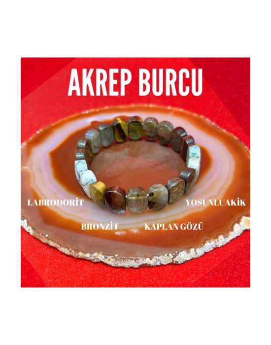 Sertifikalı Akrep Burcu Doğal Taş Roleks Bileklik