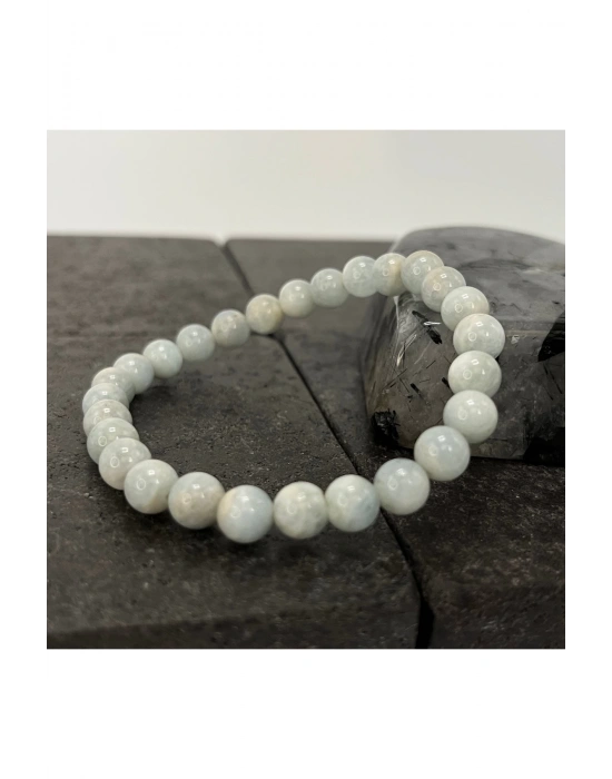 SERTİFİKALI Akuamarin 6mm Doğal Taş Bileklik