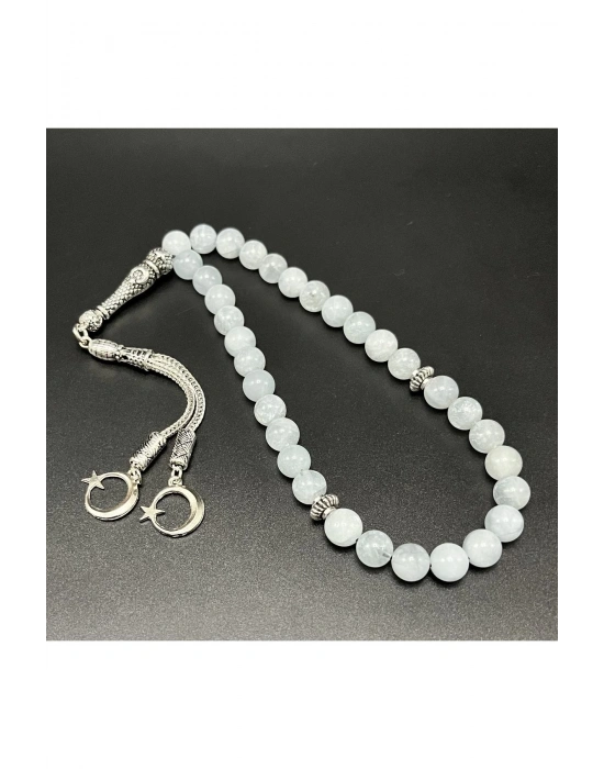 Sertifikalı Akuamarin 8mm 33lük Doğal Taş Tesbih
