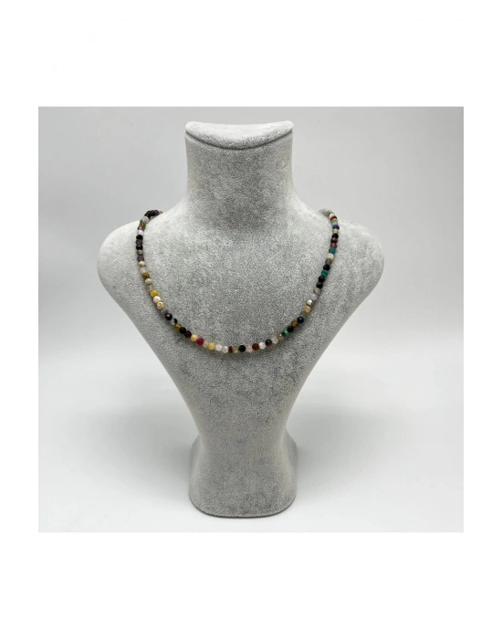 SERTİFİKALI Akuamarin Morganit Helidor 4mm 925 Ayar Gümüş Doğal Taş Kolye Uzatma Zincirli