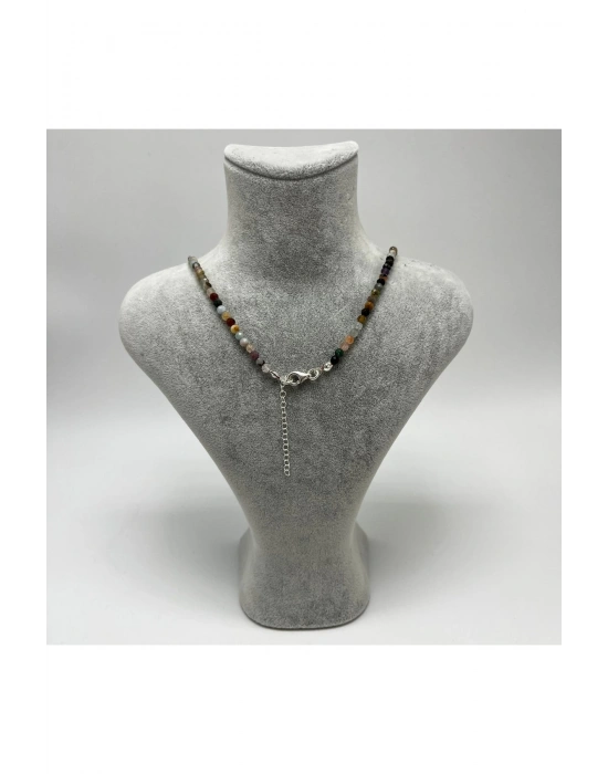 SERTİFİKALI Akuamarin Morganit Helidor 4mm 925 Ayar Gümüş Doğal Taş Kolye Uzatma Zincirli