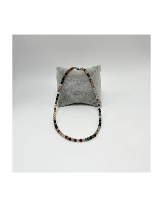 SERTİFİKALI Akuamarin Morganit Helidor 4mm 925 Ayar Gümüş Doğal Taş Kolye Uzatma Zincirli