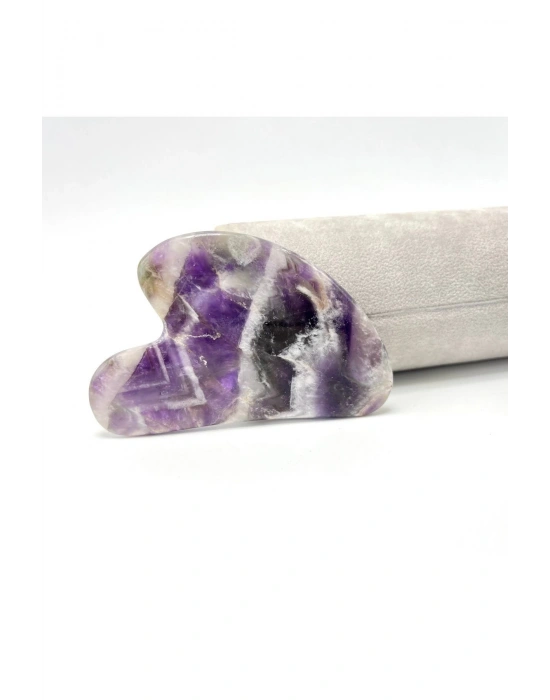 Sertifikalı Ametist 1. Sınıf Kalite Gua Sha Doğal Taş Masaj Aleti