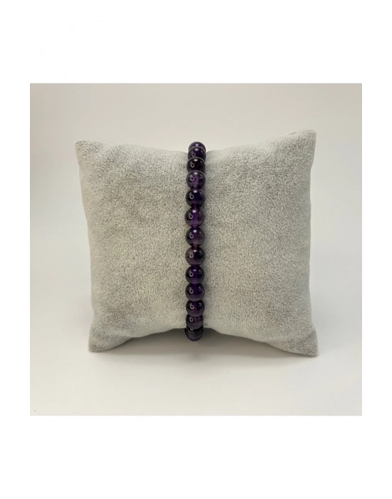 SERTİFİKALI Ametist 6mm Doğal Taş Bileklik