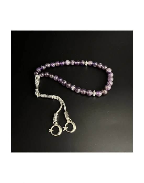 Sertifikalı Ametist 8mm 33lük Doğal Taş Tesbih
