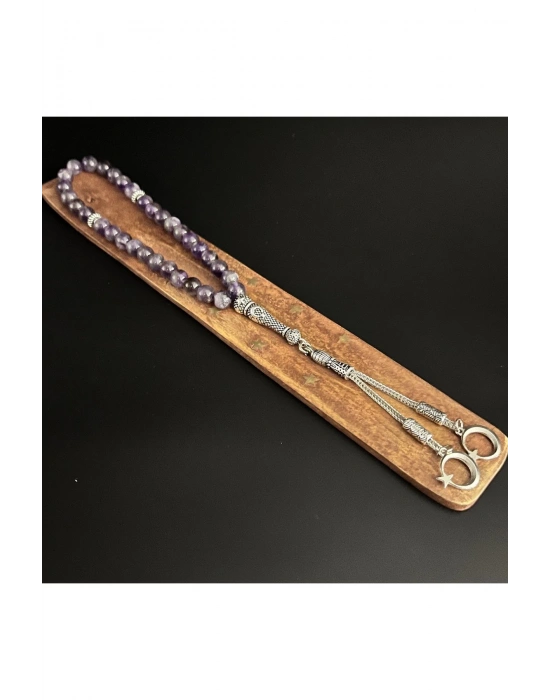 Sertifikalı Ametist 8mm 33lük Doğal Taş Tesbih