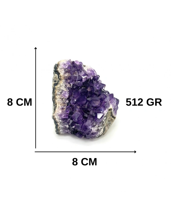 Sertifikalı Ametist Doğal Taş Ham Kaya Parça 512 gr