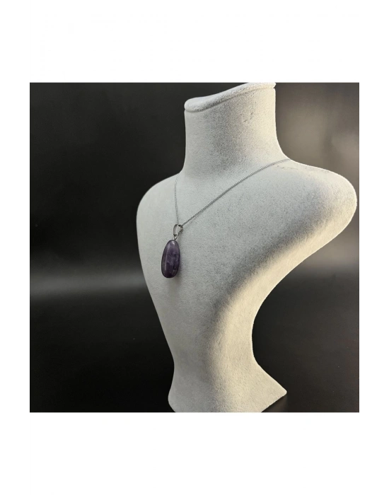 Sertifikalı Ametist Doğal Taş Kolye (Kararmama Garantili)
