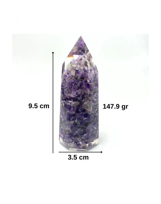Sertifikalı Ametist Organit Piramit Doğal Taş