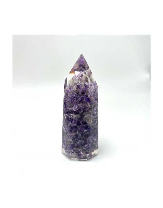 Sertifikalı Ametist Organit Piramit Doğal Taş