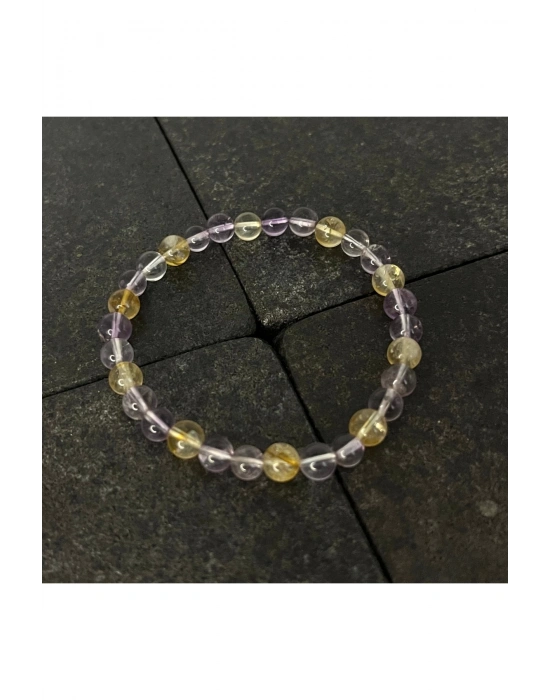 SERTİFİKALI Ametrin 6mm Doğal Taş Bileklik