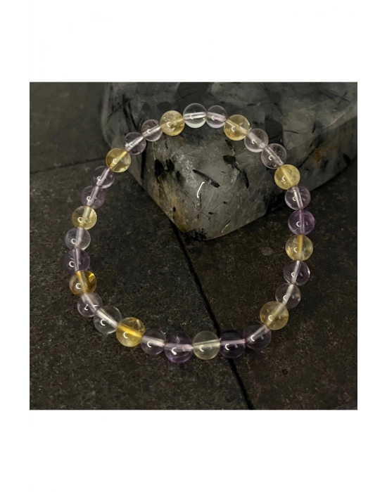 SERTİFİKALI Ametrin 6mm Doğal Taş Bileklik