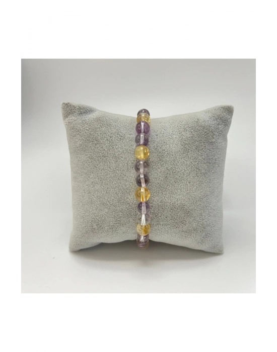 SERTİFİKALI Ametrin 6mm Doğal Taş Bileklik