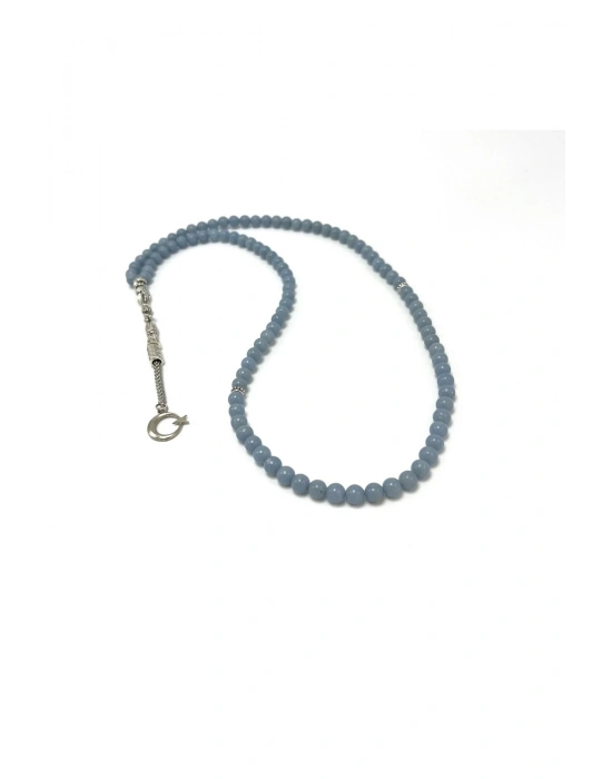 Sertifikalı Anjelit  6mm 99luk Doğal Taş Tesbih