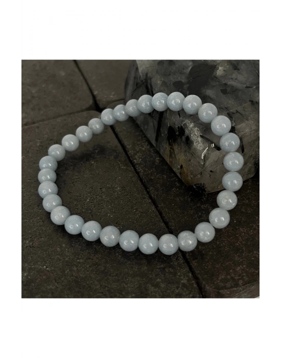 SERTİFİKALI Anjelit 6mm Doğal Taş Bileklik