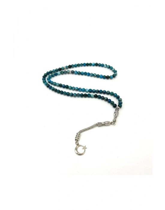 Sertifikalı Apatit 6mm 99luk Doğal Taş Tesbih