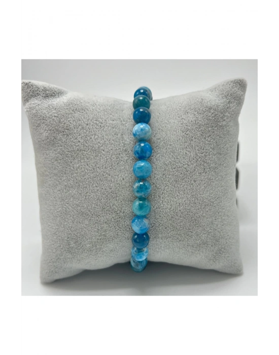 SERTİFİKALI Apatit  6mm Doğal Taş Bileklik