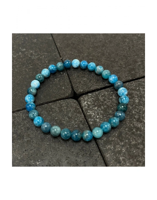 SERTİFİKALI Apatit  6mm Doğal Taş Bileklik