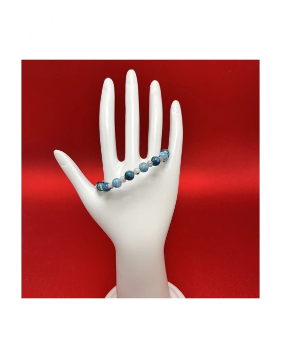 Sertifikalı Apatit Ay Taşı  Doğal Taş Makrome Kadın Bileklik Ayarlanabilir Ölçü