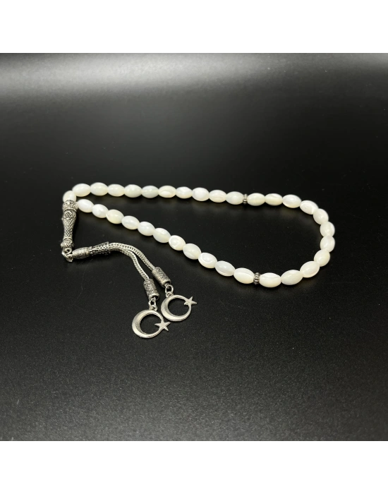 Sertifikalı Arpa Sedef 33lük Doğal Taş Tesbih