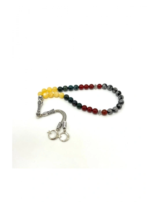 Sertifikalı Aslan Burcu 8mm 33lük Doğal Taş Tesbih