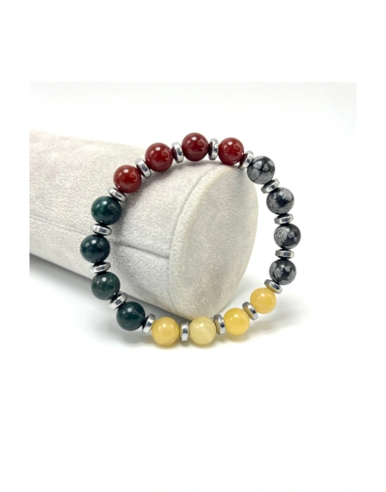 Sertifikalı Aslan Burcu 8mm Doğal Taş Bileklik